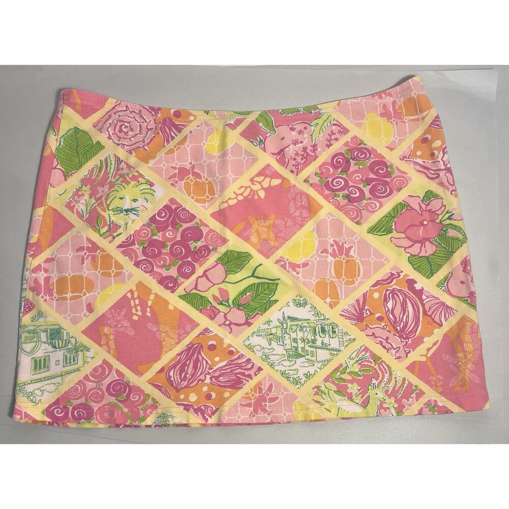 Vintage Lilly Pulitzer size large stretch Waist Mini Skirt tropical - Picture 5 of 5